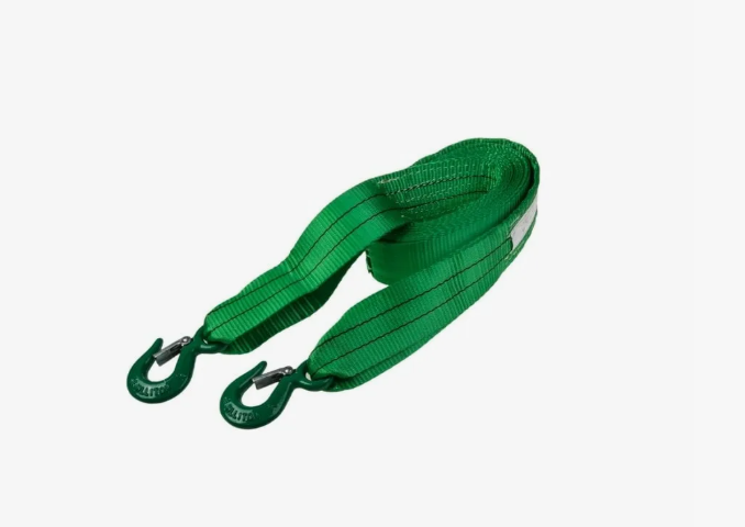 Трос ленточный  6т 5м 2 крюка SKYWAY 60мм усиленный зеленый S03101027